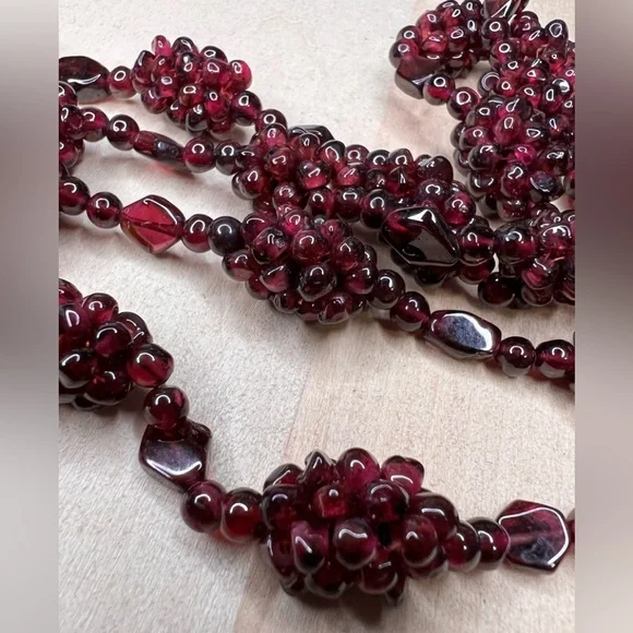 Garnet necklace 17 inch long